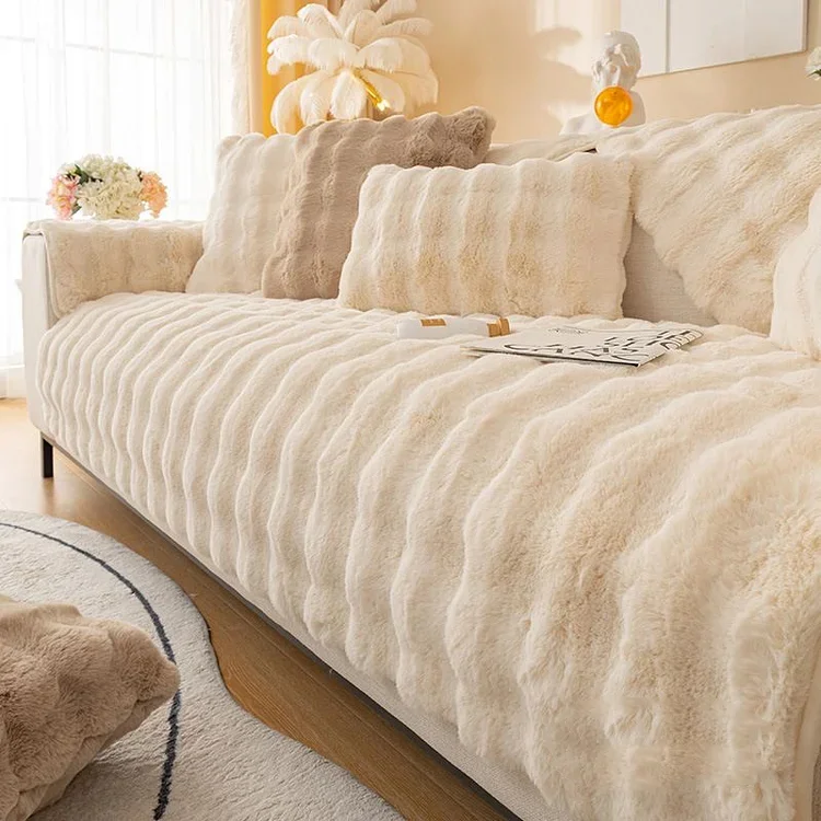  Thickened Plush Sofa Cover