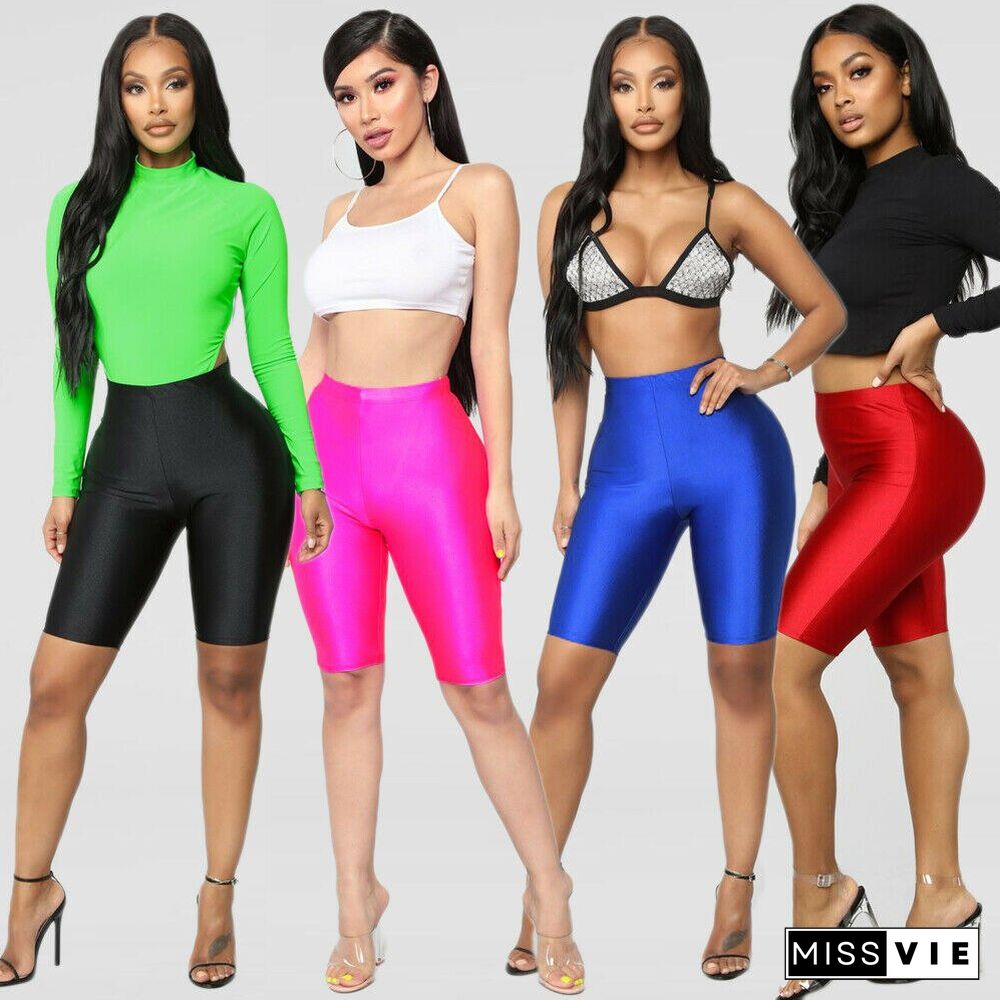 Women Cycling Shorts Dancing Gym Biker Slim Active Sports Solid Sexy Skinny New Summer