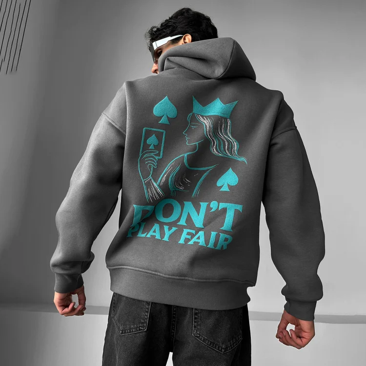 Stylish Poker Print Hoodie