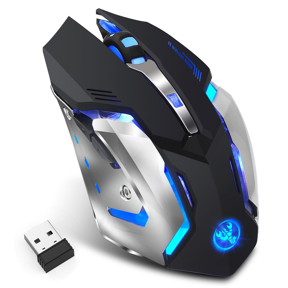 

HXSJ M10 2.4GHz Wireless Gaming Mouse Rechargeable Backlight Mice Black, 501 Original
