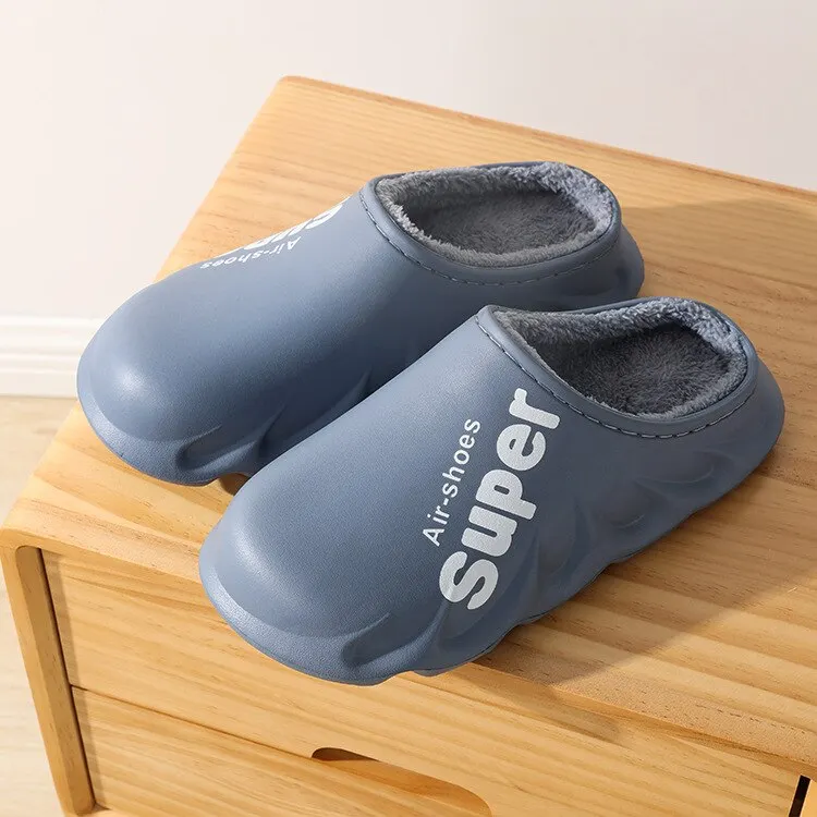 New Winter Fashion Slippers Warm Women Shoes Waterproof Couples Non-Slip Plush Cotton Indoor Outdoor Home Autumn Spring Shoes