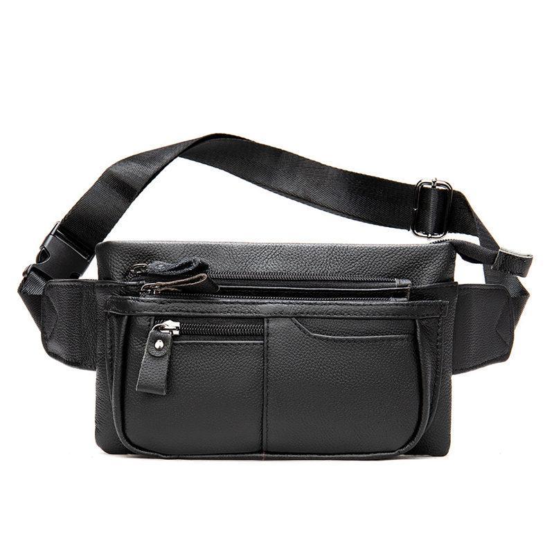 Mens Vintage Style Casual Leather Chest Bag Fanny Bag