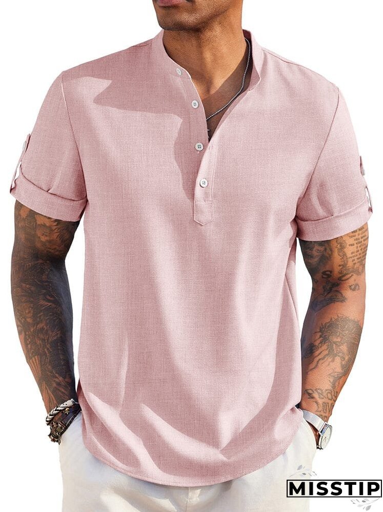 Summer Essential Leinen-Henley-Hemd (nur USA)