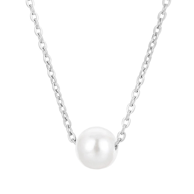 Stainless Steel Titanium Steel 18K Gold Plated Minimalist Plating Round Pendant Necklace