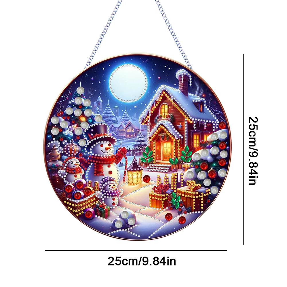DIY Christmas Special Shape House Diamond Painting Hanging Pendant for Home Decor