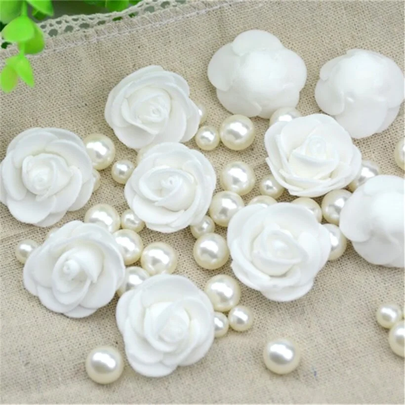 100pcs/lot Mini PE Foam Rose Flower Head Artificial Handmade DIY Wedding Home Decoration Party Supplies Fake Flowers