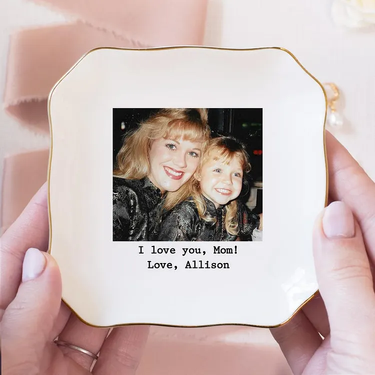Custom Photo Trinket Tray Custom Mother's Day Gift Photo Gifts for Mothers Day Gift, Mom Ring Dish, Jewelry Storage, Gifts for Mom Photo Gift, Photo Trinket Dish