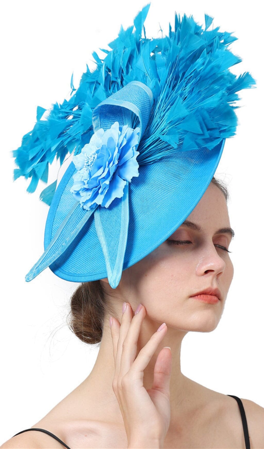Blue Elegant Feather Fascinators