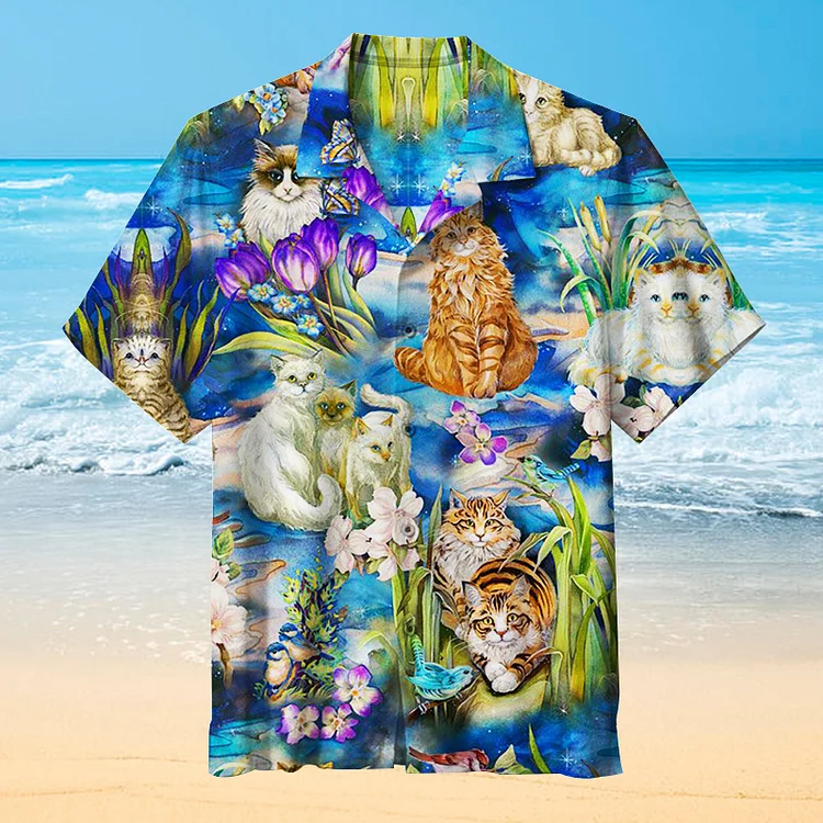 Cat Fanatics|Unisex Hawaiian Shirt