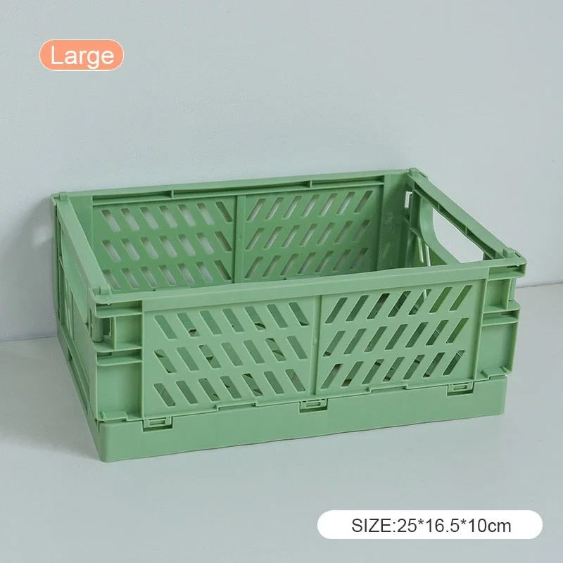 W&G Ins Kawaii Desktop Folding Storage Basket Sundry Toys Snack Box Dormitory Artifact Storage Basket 2021 New