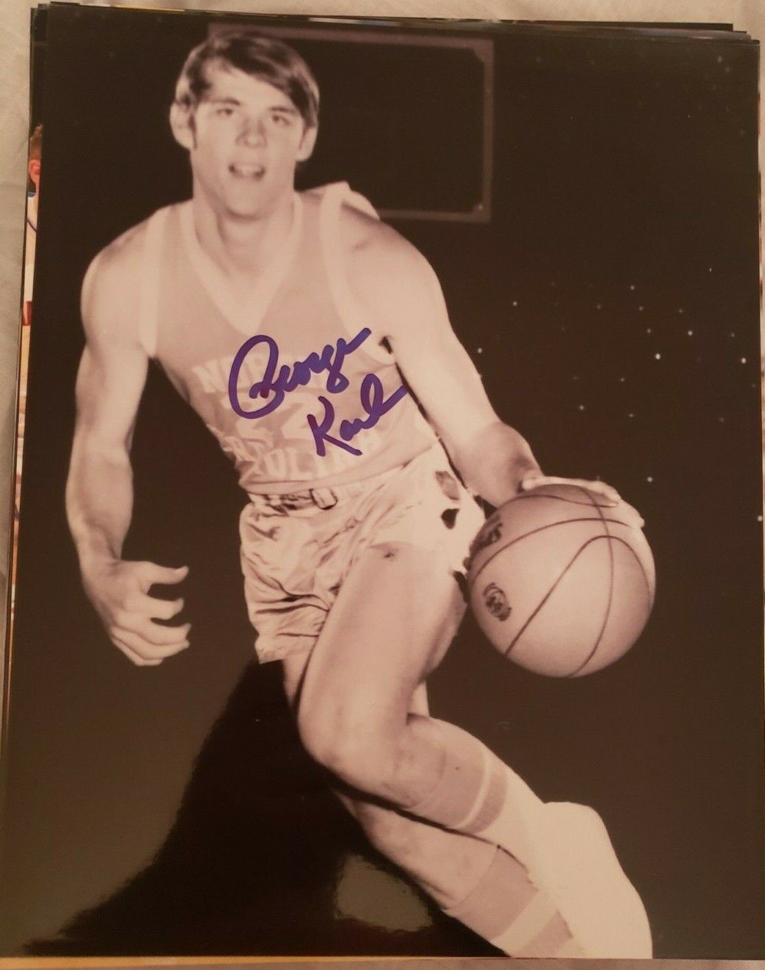 GEORGE KARL NORTH CAROLINA TAR HEELS SIGNED AUTOGRAPHED 8X10 Photo Poster painting W/COA M