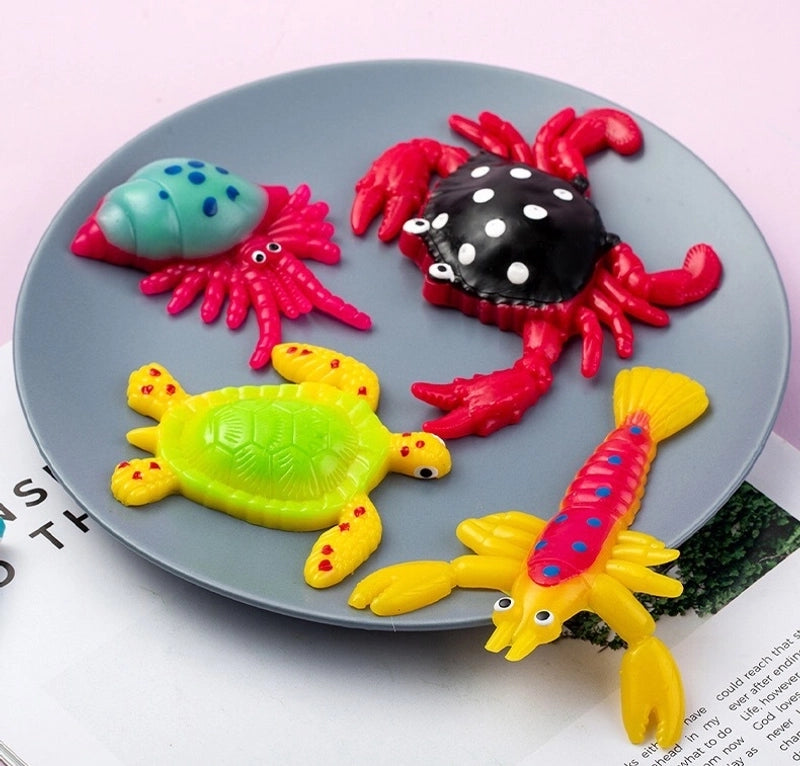 Cross-border Hot Selling Creative Transparent Gold Powder Marine Insect Animal Squeezing Toy Super Cute Decompression Big Ball Decompression Artifact