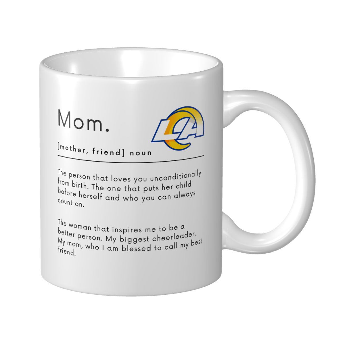 Los Angeles Rams Mom Dictionary Mother's Day Ceramic Mug