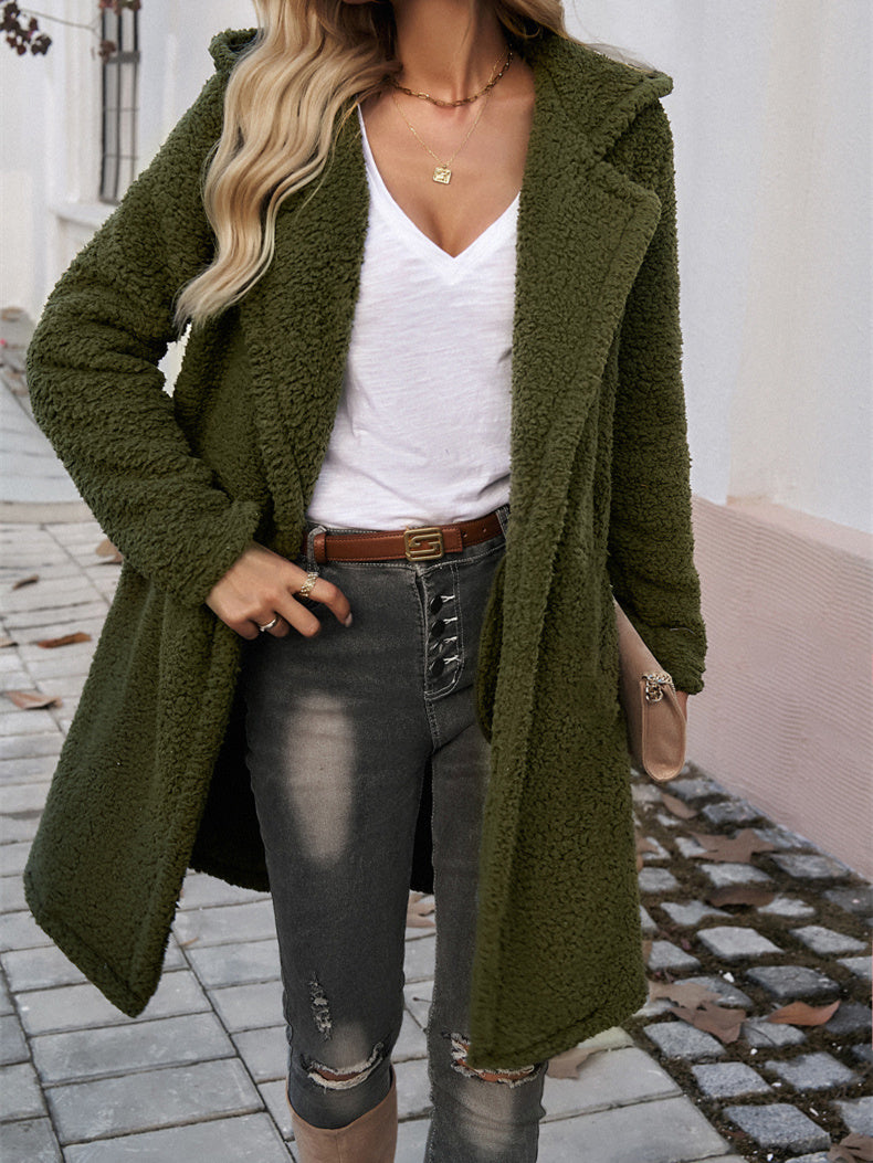 Women's Long Sleeve V-neck Temperament Knit Coats