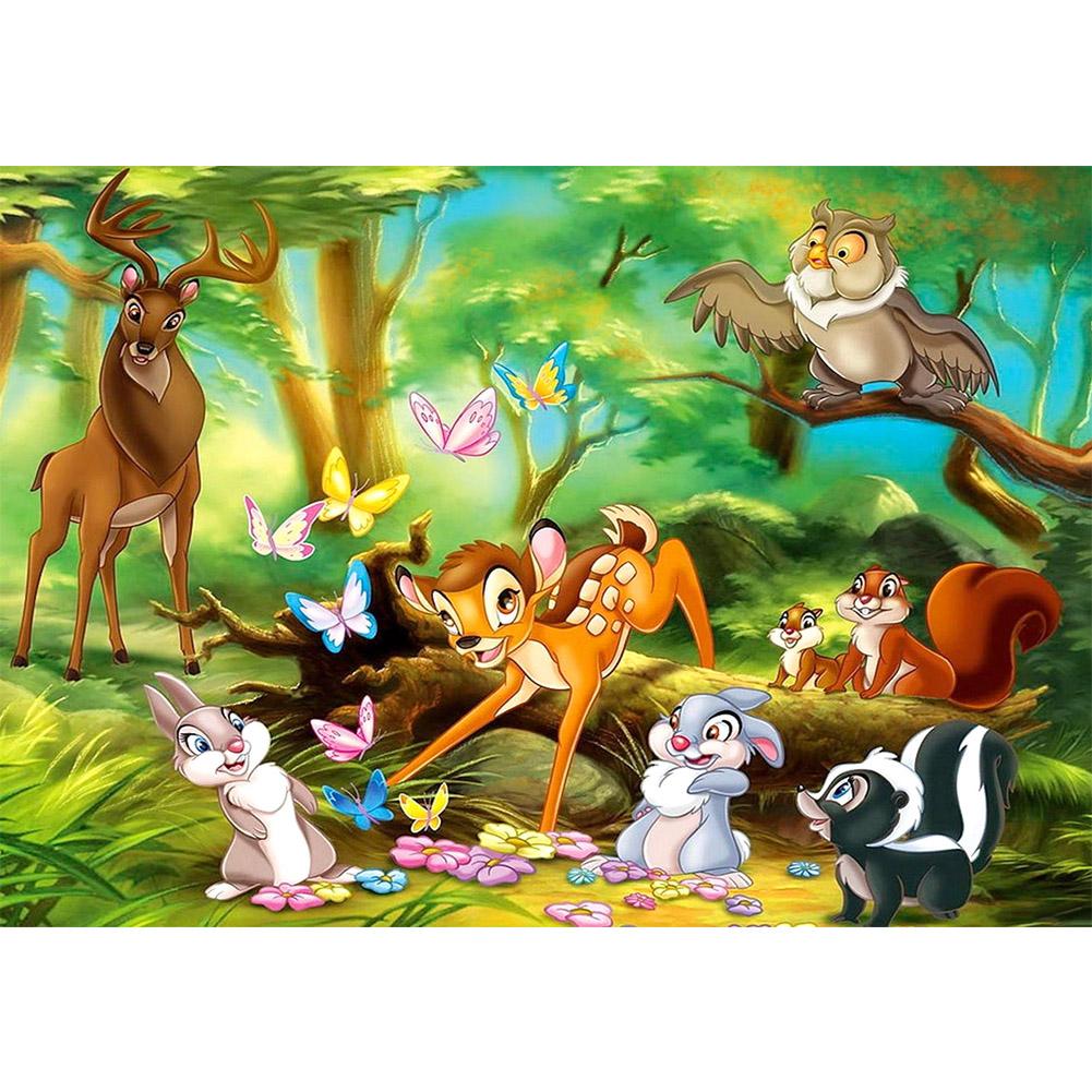 

40*30CM - Cartoon Animals - Round Drill Diamond Painting, 501 Original