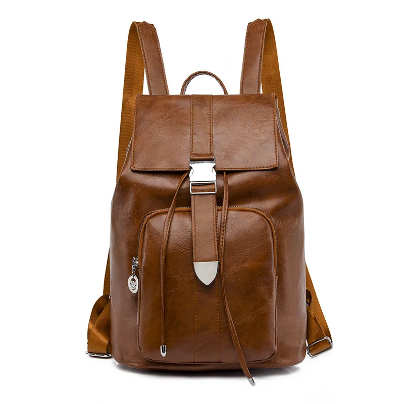 Soft Leather Double Shoulder Casual Simple Bag