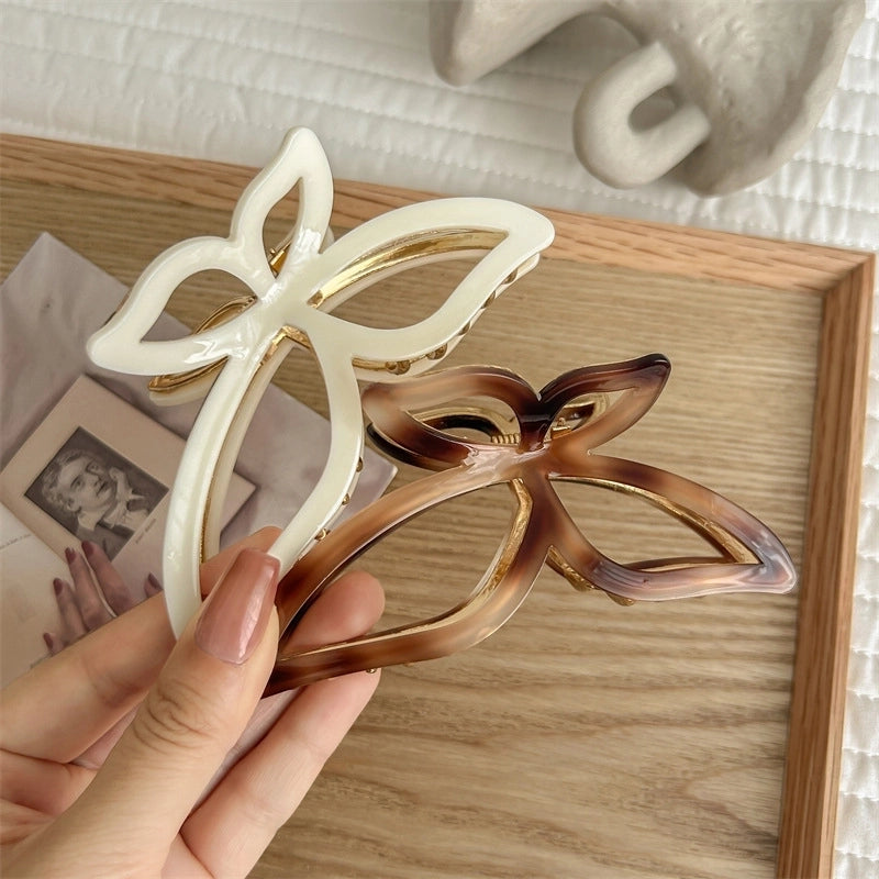 Women’s IG Style Sweet Butterfly Imitation Acetic Acid Metal Hollow Out Hair Claws