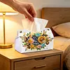 SweetBees and Flowers Diamond Painting Tissue Box 7.48x5.12Inch Diamond Art Tissue Box 5D Diamond Art Tissue Cover for Kitchen Restaurant Bar Office Parties