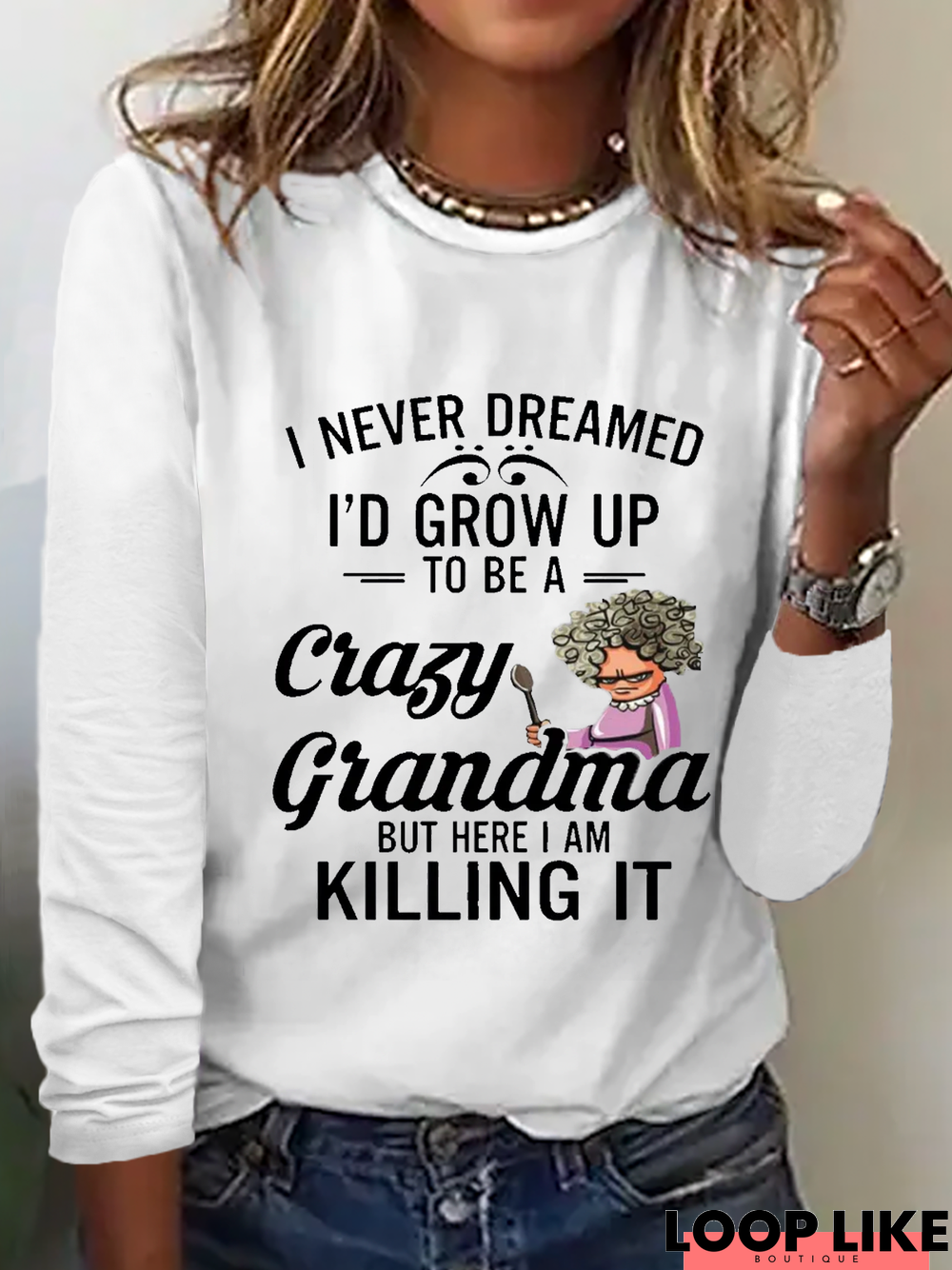 Crazy Grandma Funny Casual T-Shirt