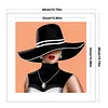 Black Striped Hat Lady Full 11CT DIY Stamped Needlework Embroidery Kit 15.75x15.75inch Embroidery Needlepoint Starter Kits Cross Stitch Art and Crafts Kits for Beginners Adults Home Decor