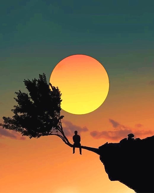

Lonely Man Alone Silhouette – Paint By Numbers - 40*50CM, 501 Original