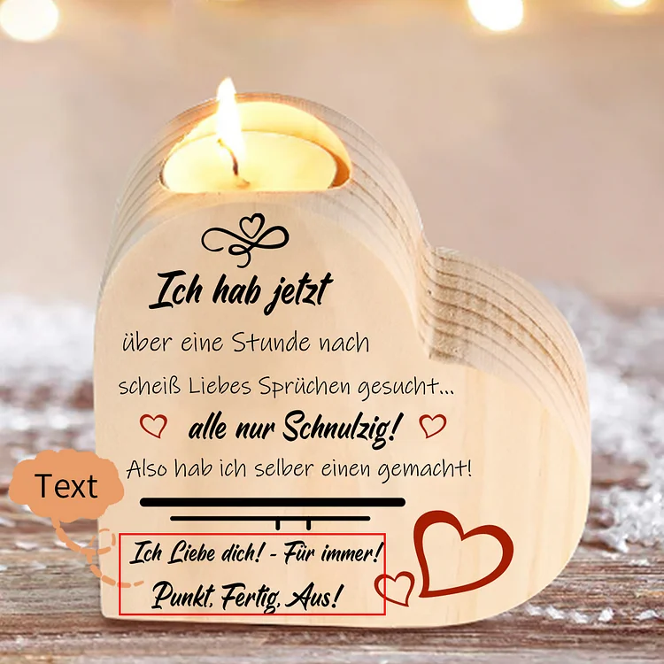 Kettenmachen Herzform Kerzenhalter-Personalisierte Text-Ich hab einen Spruch Liebes dich Paare gemacht-Kerzenständer für selber für