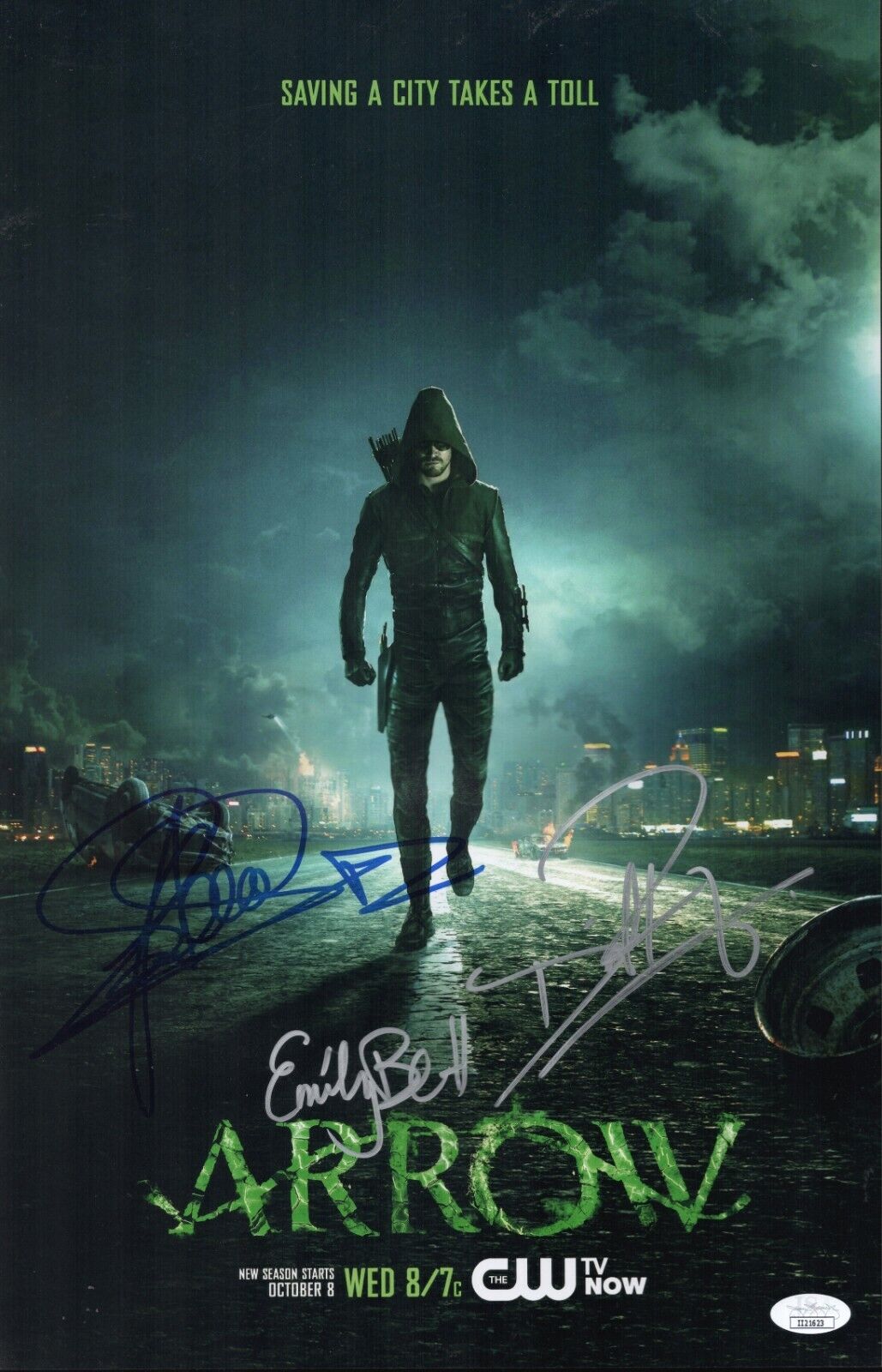 Stephen Amell +2 Hand Signed 11x17 Arrow Authentic Autographed Photo Poster painting JSA COA