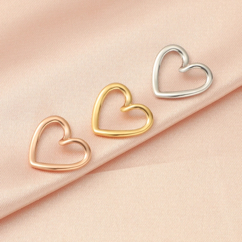 1 Piece 304 Stainless Steel Heart Shape Pendant Jewelry Accessories