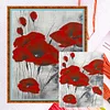 （No Printed Canvas）Counted Cross Stitch 11CT-Red Poppy 40*50cm