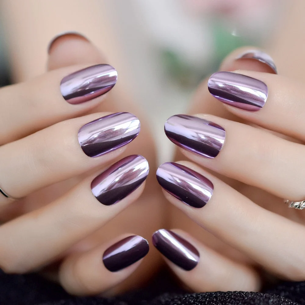 Nail Art Salon Oval Acrylic French Nail Kit Real Medium Length Grace Oval Fake Nails French 24 Tips-Nail Inspo