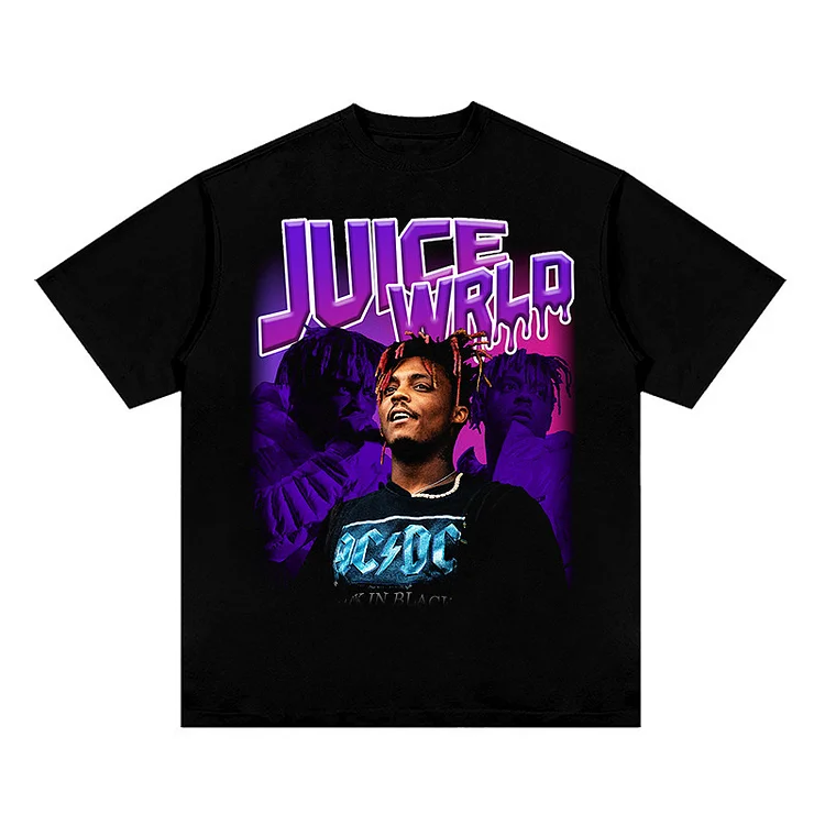 Hip Hop Rap Star Juice Wrld Print T-Shirt Oversized T-Shirts Streetwear at Hiphopee