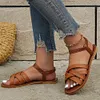 Gioiacombo&trade; Nuovi sandali piatti in pelle stile romano da donna