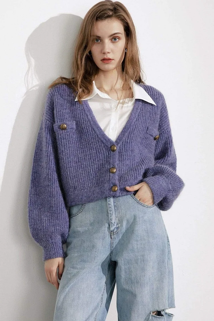 Elsie Purple Oversized Cardigan QueenFunky