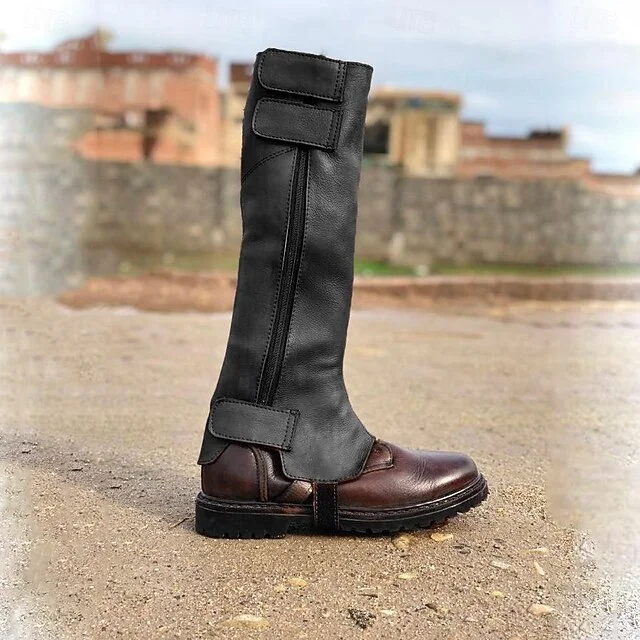 Retro Vintage Medieval Renaissance Armor Gaiters Boot Covers Pirate Viking Crusader Elven Fancy Dress Men's Pirate Steampunk Halloween Carnival LARP Adults Shoe Cover