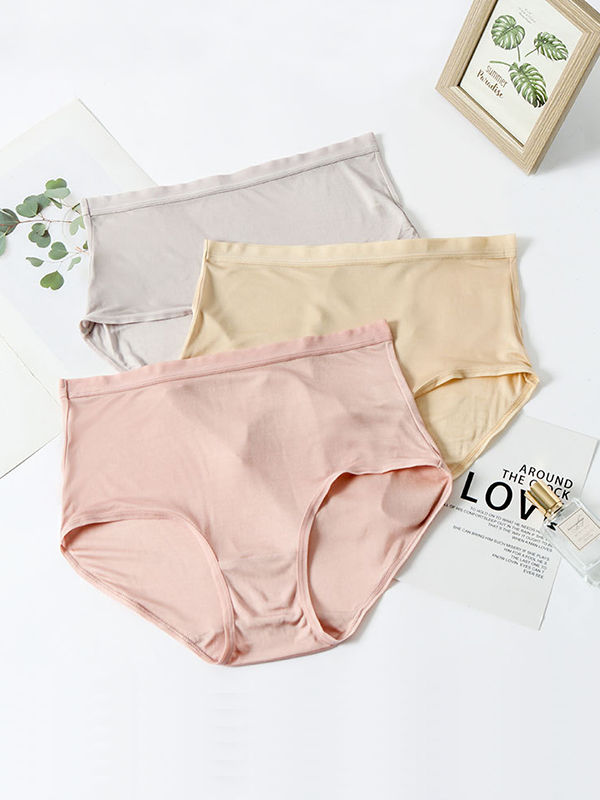 Ensemble de culottes en soie sans couture à taille haute 1