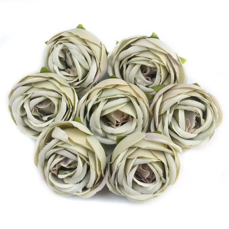 3/20pcs 4cm Artificial Silk Tea Rose Flower Head For Wedding Home Decoration DIY Wreath Scrapbook Fake Flowers Wall Craft