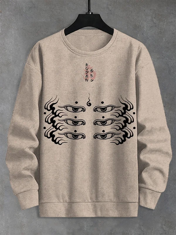 Men's Buddha Eyes Mystical Pattern Print Casual Sweatshirt