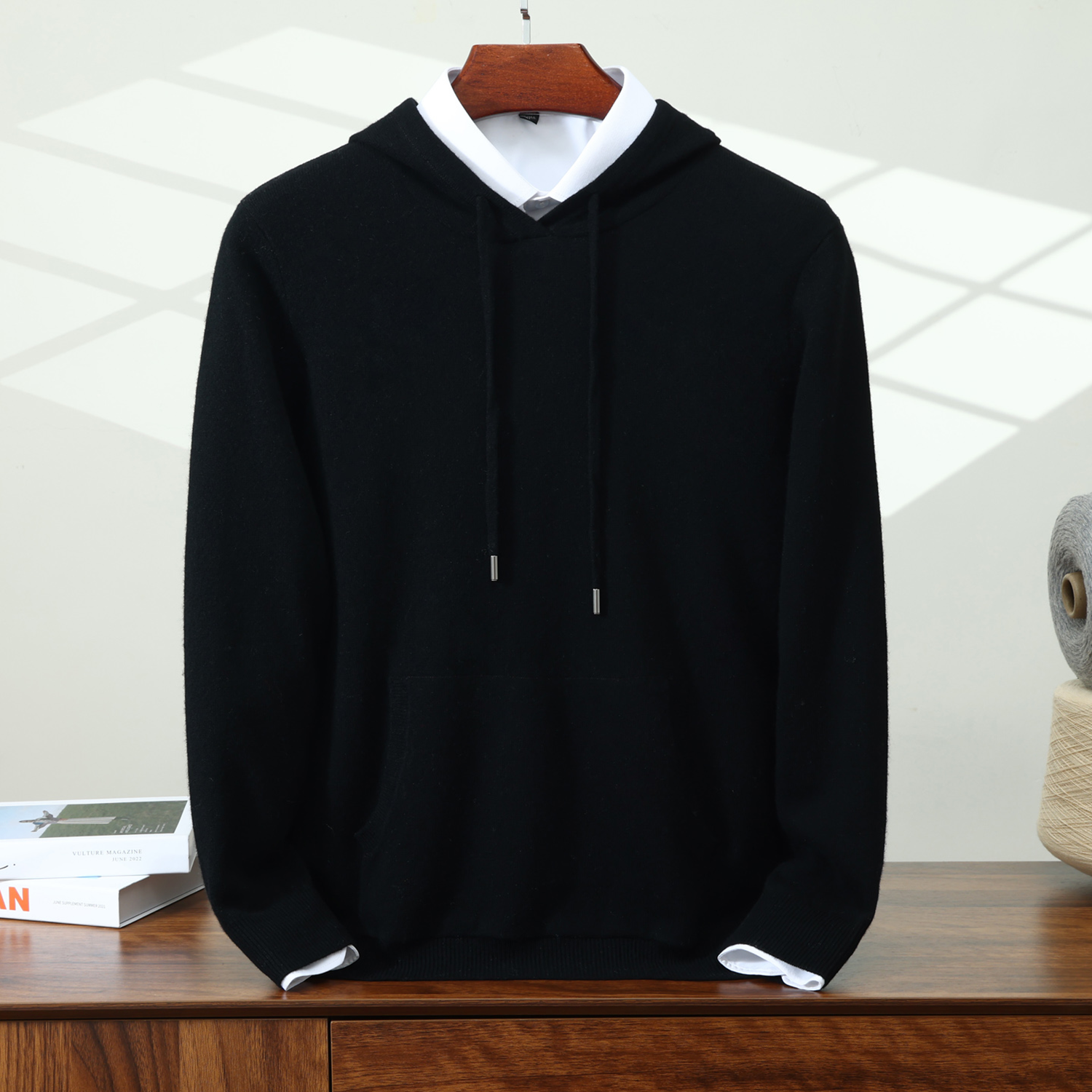 Luxury Men's Cashmere Hoodie | Refined Comfort REAL SILK LIFE