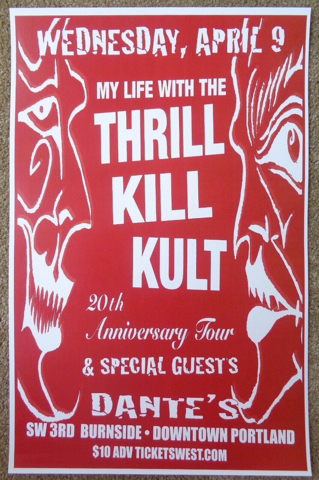 MY LIFE WITH THRILL KILL KULT 2008 Gig POSTER Portland Oregon (Vers. 2) Concert