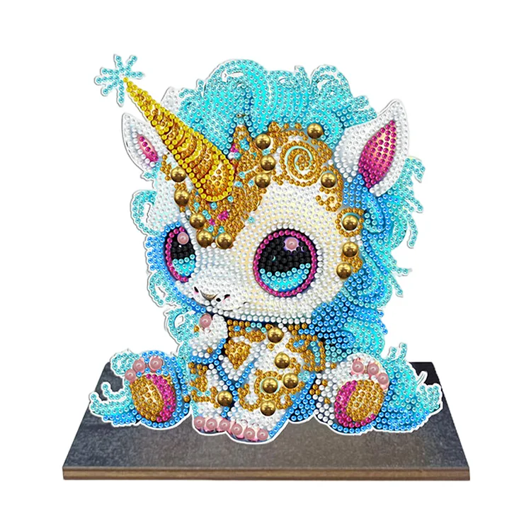 Wooden Cartoon Diamond Art Ornaments 5D DIY Single-Sided for Kids Festival  Gifts