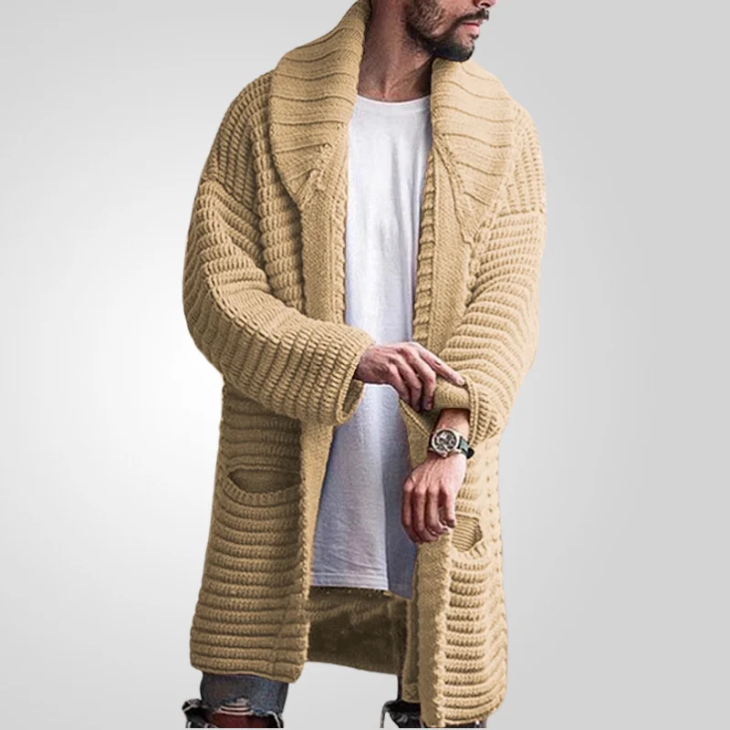 Uveng Uveng And Winter Men's Fashion Long Cardigan Sweater Over The Long-Sleeved Men's Wool Coat SY0038