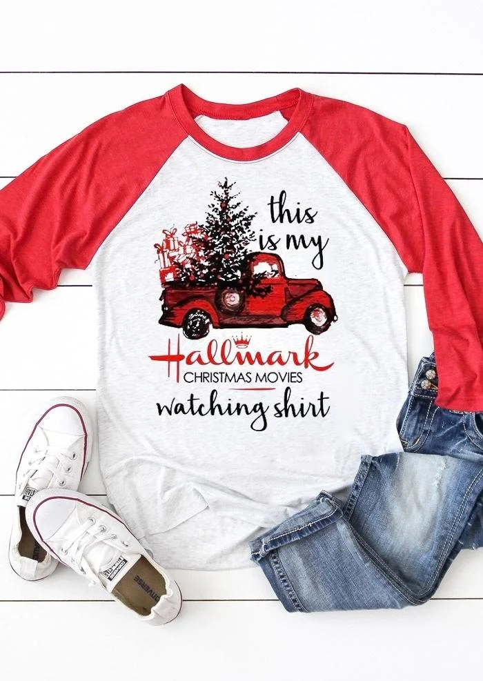 Hallmark Christmas Movies Watching Shirt Baseball T-Shirt Tee