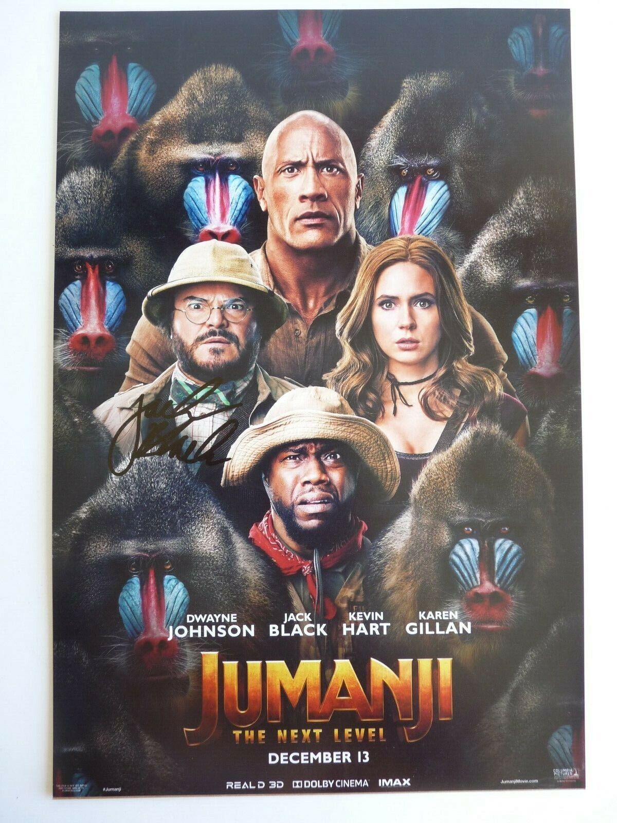 Jack Black Signed Autographed JUMANJI 12x18 Movie Photo Poster painting Beckett BAS Certified