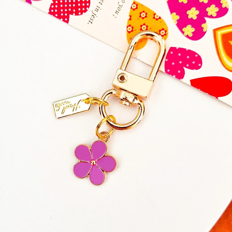 Cute Letter Flower Metal Women’s Keychain