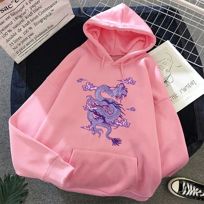 Dragon Print Hoodies Unisex Women and men sweatshirt Hoodie Cute Hip hop Ullzang Harajuku Korean Funny punk top dropshipping