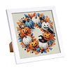 5D DIY Partial Special Shaped Drill Diamond Painting Halloween Wreath Art With Frame Kit 8x18cm