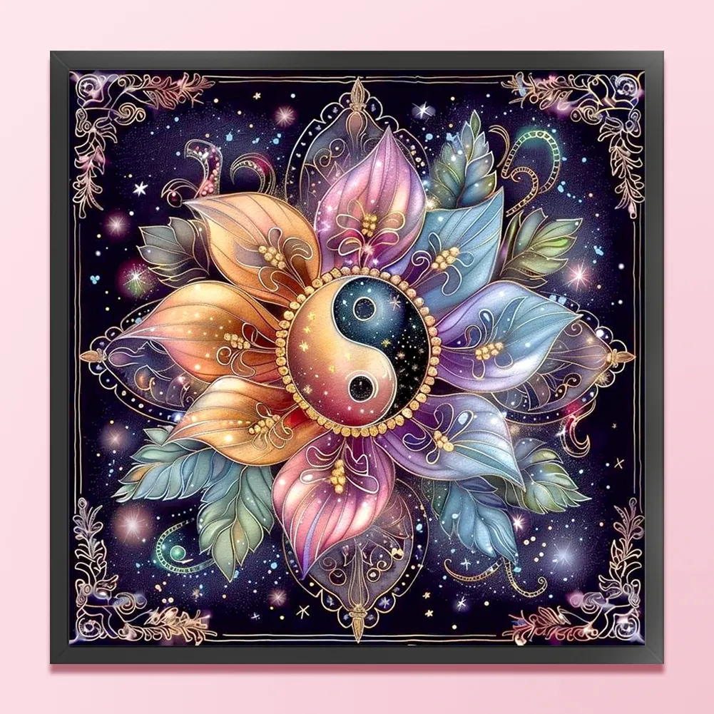 11CT Full Counted Cross Stitch - Tai Chi Flower(Canvas|50*50CM)