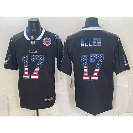 Men's Buffalo Bills #17 Josh Allen Black Vapor Limited Jersey THAL