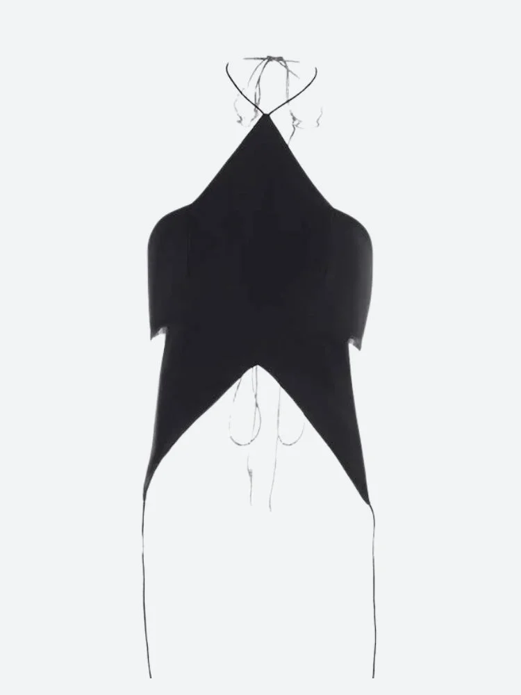 Brownm Star Lace Up Backless Top