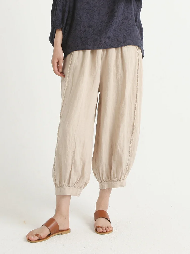 Plus Size Linen Casual Women Roomy Harem Pants
